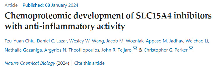 具有抗炎活性的SLC15A4抑制劑的化學(xué)蛋白質(zhì)組學(xué)研究進(jìn)展 具有抗炎活性的SLC15A4抑制劑的化學(xué)蛋白質(zhì)組學(xué)研究進(jìn)展